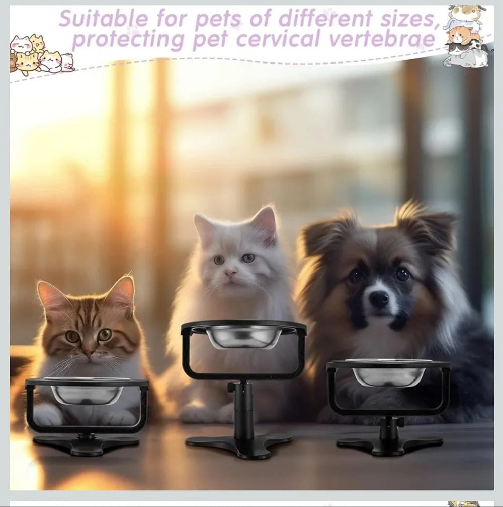Adjustable Pet Feeding Bowl with Stand